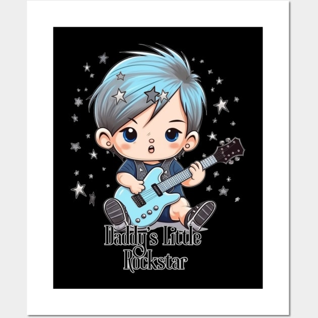 Daddy's Little Rockstar, Baby Boy, Rock 'n Roll Wall Art by FrenArt